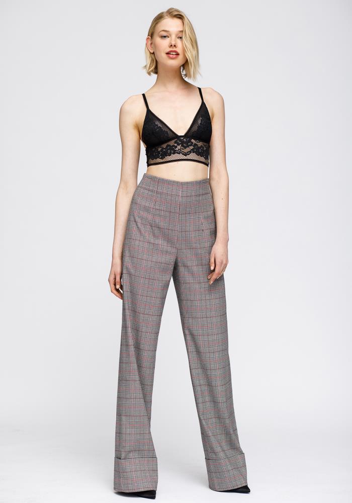 high waisted plaid pants outfit