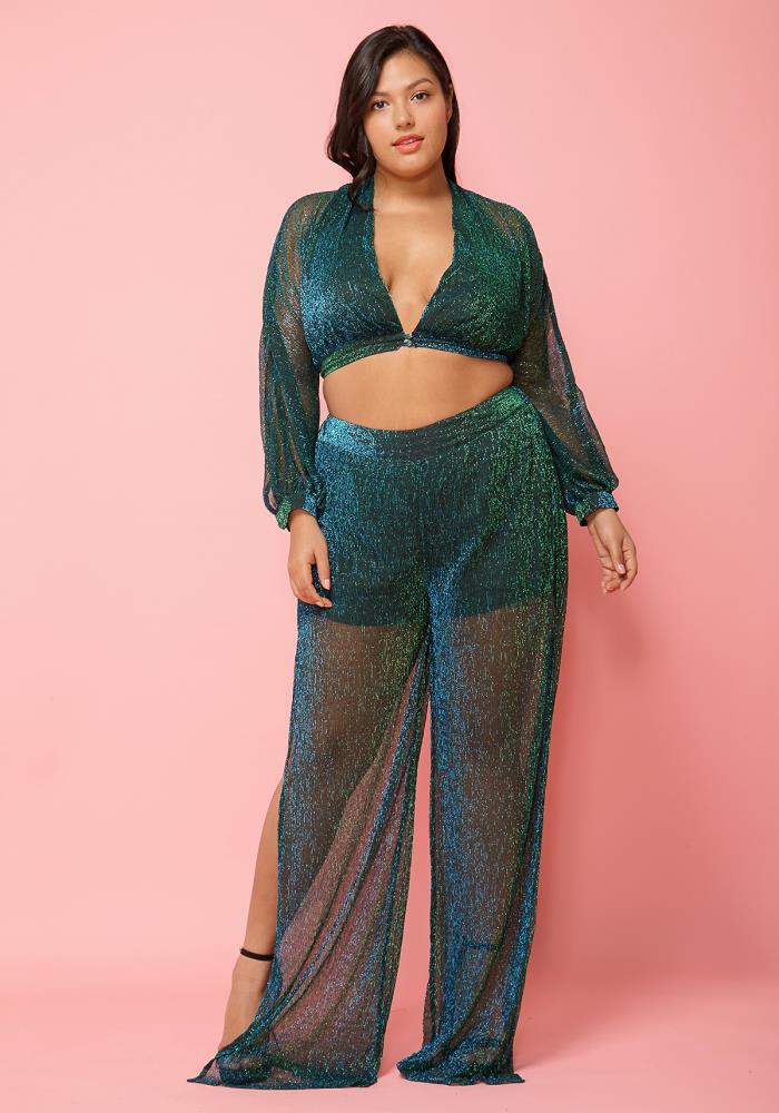 plus size sheer crop top
