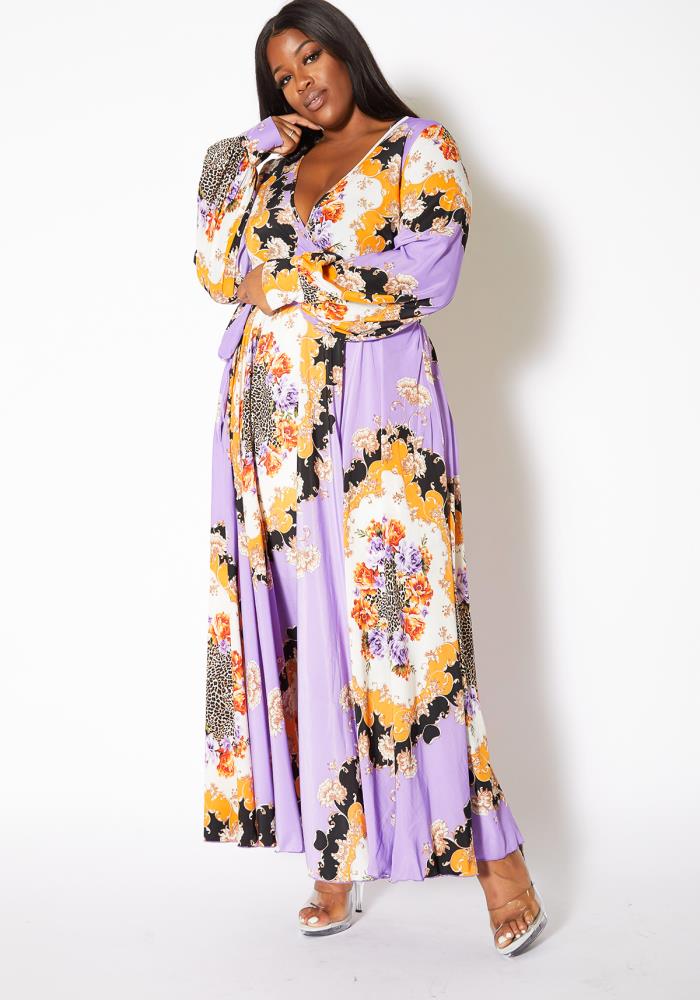 plus size lavender maxi dress