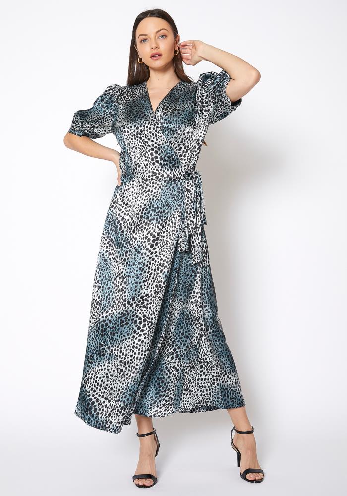 brushed cheetah maxi dress